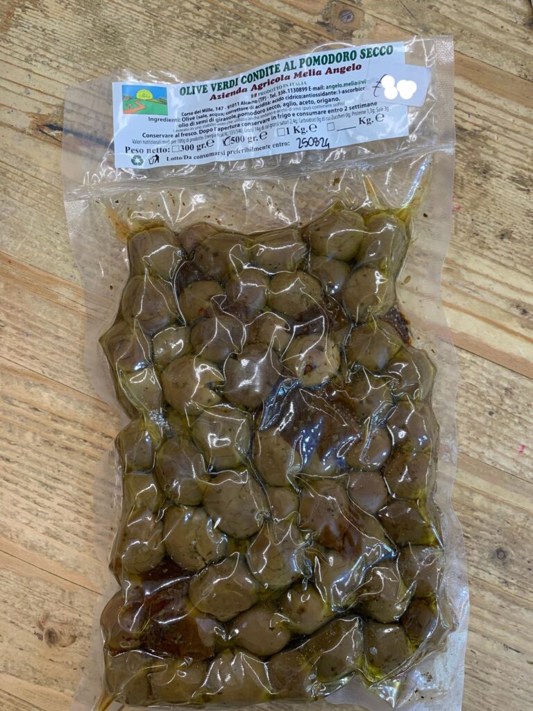 Olive condite al pomodoro secco 500 gr